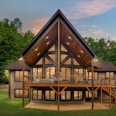 Lakeways A-Frame Near Lake James Game Room · Gym · Golf · Fire Pit · Sleeps 10