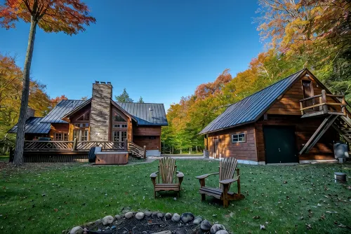 New Large Adirondack Lodge with Pond Waterfront and A/C