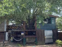 Treehouse Guesthouse: 3 Br Unique Home for 8 Adults Plus 400 sq ft Fun Treehouse - balcony