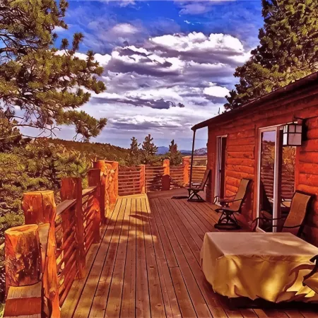 Fawn Haven Cabin Bailey Colorado Huge Deck with View and 1 Acre Fenced Dog Run