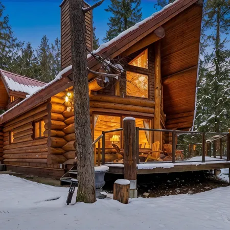 Creek side log cabin in the woods -dog friendly