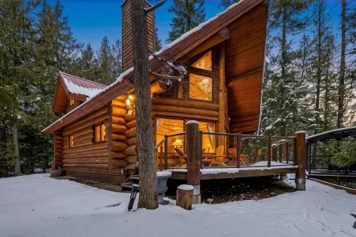 Creek side log cabin in the woods -dog friendly - Hytter