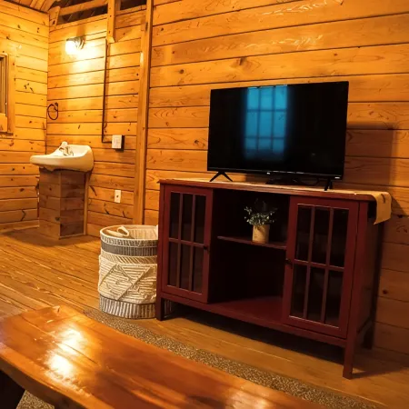 Charming cabin with loft, porch swing, AC, and WiFi on 295-acre peaceful retreat