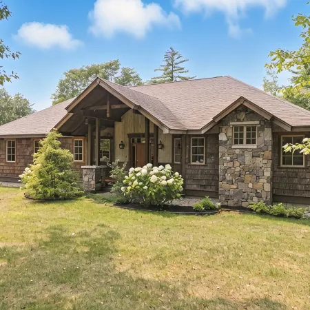 Modern rustic lodge set in the White Mountains and minutes from North Conway.