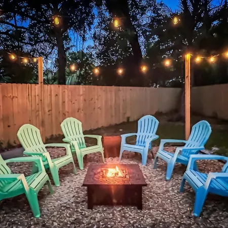 Private 4 bedroom house near the beach with pool, hot tub, fire pit, game room.