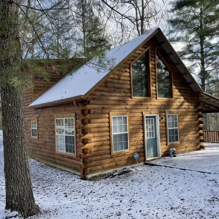 Beautiful real log cabin - hot tub, pool table, great view, WI-FI Internet