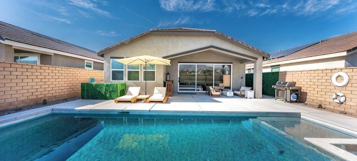 Serene Poolside Retreat, Sunset View & Patio Life Hotels in Indio