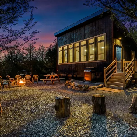 Modern Cabin. Communal Sleeping - 2 Queen Beds + Full Trundle