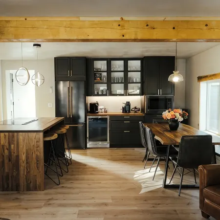 Rustic modern 2-bedroom home-lower level with hot tub in marvelous Moscow