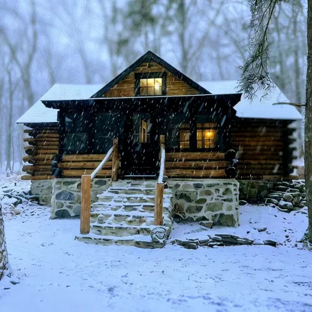 Modern Luxury Meets Rustic Charm - Cozy Log Cabin
