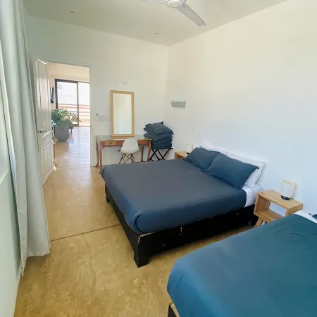 Apartment with mountain view, private balcony and access to beach front terrace.