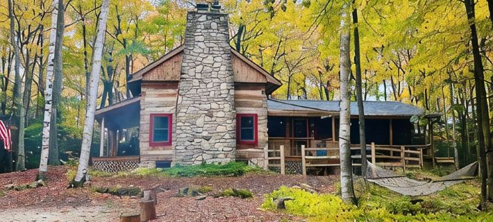 Hand Hewn Log Cabin Newly Renovated, rustic-modern design Hotels in Door County