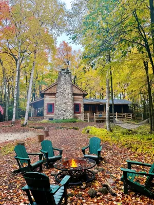 Hand Hewn Log Cabin Newly Renovated, rustic-modern design
