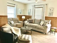 Pet friendly house with 3 king beds and fenced in back yard.