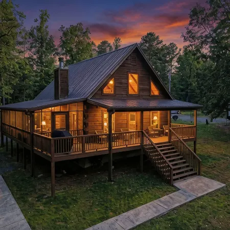 Cozy Cabin with Dock, Huge Screen-in Porch, Fire Pit, Fast WiFi and Pet Friendly