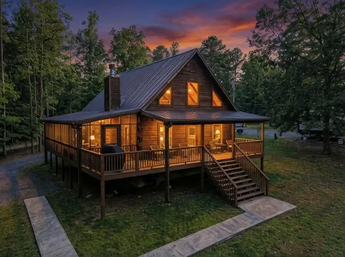Cozy Cabin with Dock, Huge Screen-in Porch, Fire Pit, Fast WiFi and Pet Friendly - Hytter