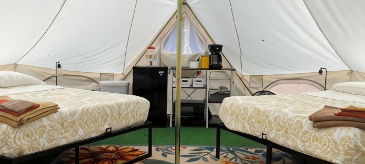 2 Queen-Bed Canvas Bell Tent on Working Farm in Historic Laurel Highlands Hotels in Fayette County