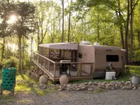 Glamping RV Overlooking Conesus Lake Finger Lakes Region Fire Pit A/C and Pool Hotels in Conesus
