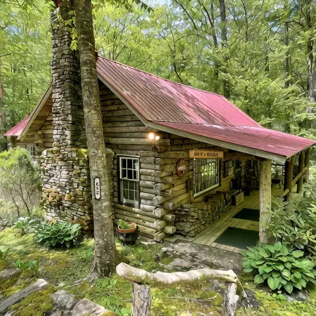 Tripps Cabin- Quaint cabin a mile from downtown Highlands! Отели в г. Хайлендс