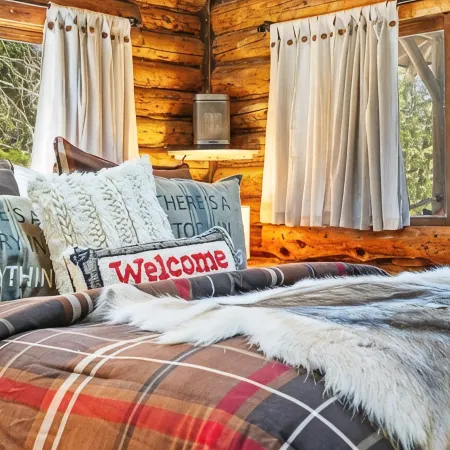 Chic, updated log cabin nestled in the pine trees of Sprucewold!