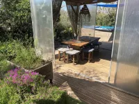Atypical, set on the beach with direct access, swimming pool, barbecue, pets allowed - Alphydda