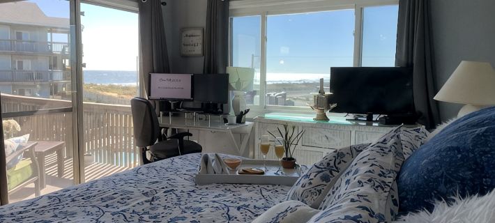 Expansive Ocean View: Private Balcony, Pool, Elevator & Executive Office Hotels in Kinnakeet