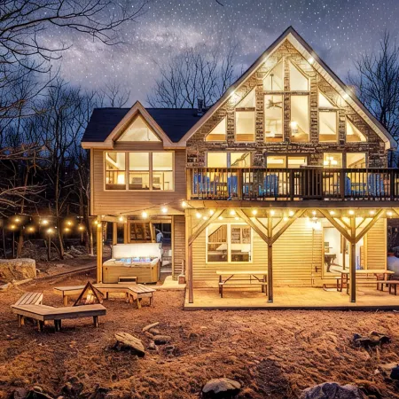 Sleeps 20, Lake Harmony -Hot Tub, Fire Pit, Games - Views -Super Spacious