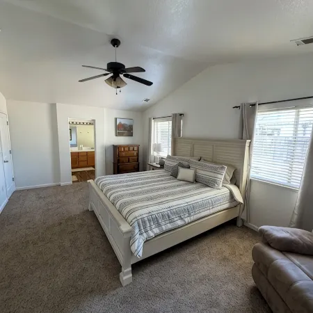 Cozy 4 bedroom family getaway home. Pet friendly home.