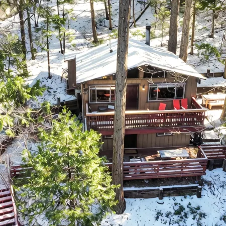 Romantic, Pet-Friendly Cabin. 5-min walk to Lake. 2 BBQ + 2 Decks + Fire Pit/EV