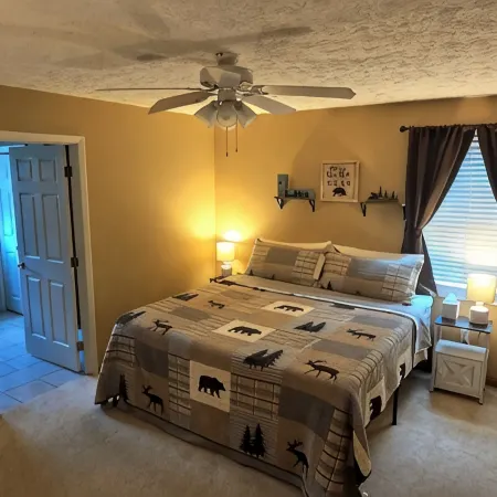 Romantic couples getaway in awesome Bluford with WiFi, Fireplace, and Game Room