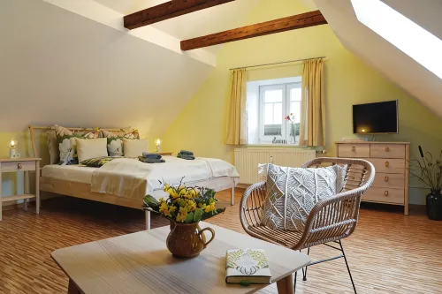 Apartment "Blütezeit"- Ferienhof Gräfe restored 3-sided farm with pool & sauna