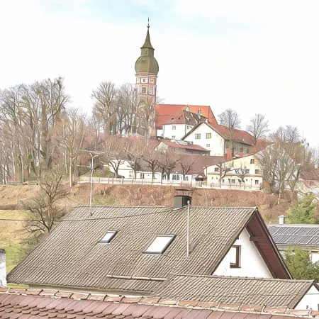 Stilvolle Ferienwohnung am Fuße des Kloster Andechs Отели в г. Андекс