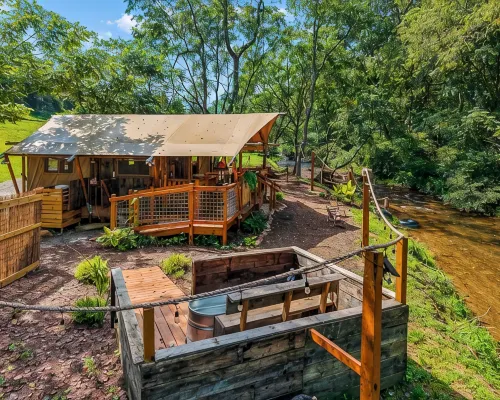 Experience nature, right by Hillsville, Va. a few ft from a stocked creek. Hotels in Piper Gap