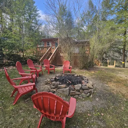 2BR cabin with private hollow, creek, and historic dam, minutes to trails/food