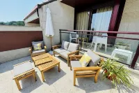 FIRST LINE BEACH, SPA, SWIMMING POOLS, TENNIS, PADDLE, SQUASH, GARDEN, CHILDREN'S PLAYGROUND.