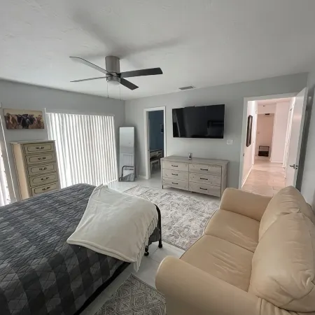 beautiful home on a 3 acre lake with security