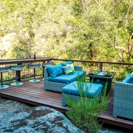 Beautiful Guest Suite with Private Deck Overlooking Forest and Waterfall