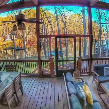Breathtaking porch just steps from the water.
