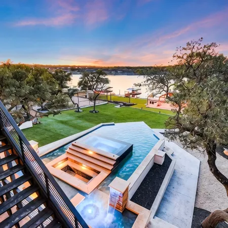 Lake Front Home with Pool, Dock, Views, Sports Court, & Beautiful Sunsets!
