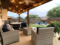 Stunning and Stylish Family Retreat w/Hot Tub, Fire Pit, Kids Room + Game Room