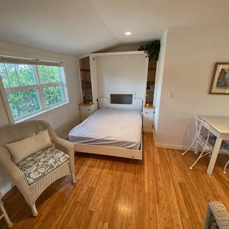 Cozy and bright shoreline studio apartment - walk to beach and row to boat