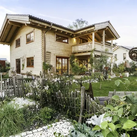 Fantastic apartment in a log cabin in front of the mountains