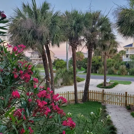 Beach is 50 steps away and you have PRIVATE beach access and wonderful views