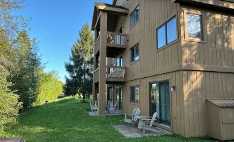 Luxurious ski in-ski out slopeside condo.