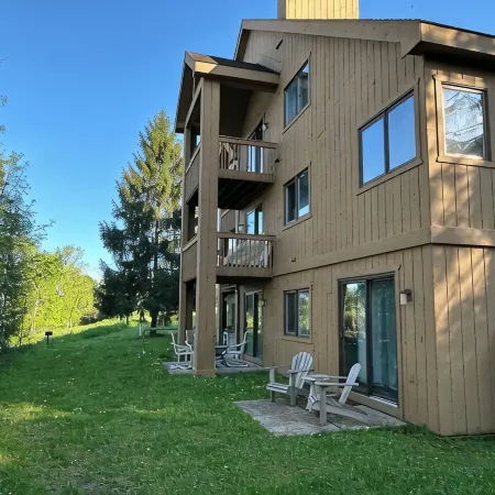 Luxurious ski in-ski out slopeside condo.