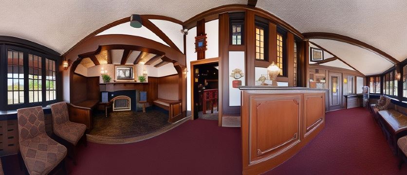 레드 코치 인 레스토랑 또는 조식 장면