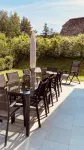 Large Thatched-Roof Vacation Home at the Wolin National Park View of Lake Neuendorf
