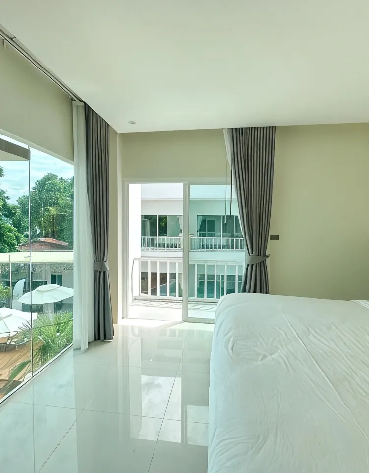 ห้องเตียงคู่หรือเตียงเดียวพร้อมวิวทะเล