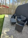 Mini hotel by the lake in the Mecklenburg Lake District, sleeping barrel