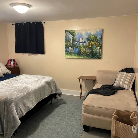 Lower deck, Salisbury Beach, Melo's Beach House Rentals